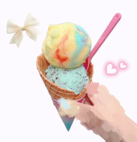 オススメしてもらった新しい味も食べた💛🩵
めちゃタイプな味！美味しすぎたよ~✌🏻️⸝⸝⸝
大好きな🍫🌱も✨️笑