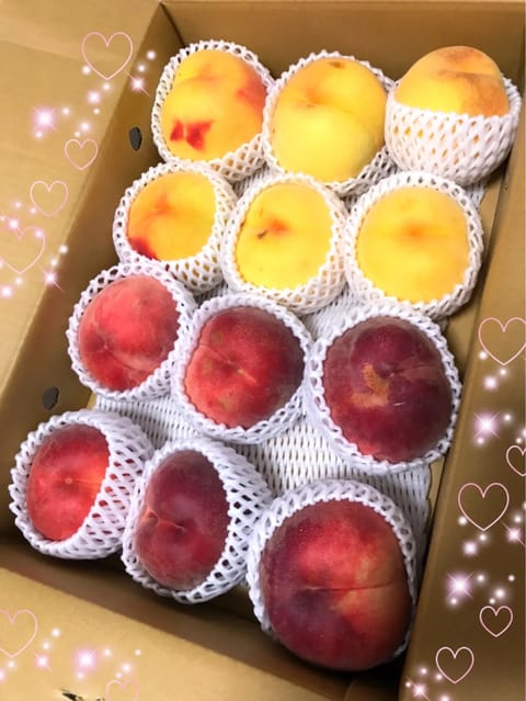 宝箱〜😍✨

硬くてパキッとしたやつが好き😘🍑

#桃
#長野から
#クール便
#もーいっかい投稿 (笑)