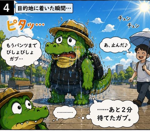 ゲリラ豪雨は萎える🌩️
#4コマ漫画