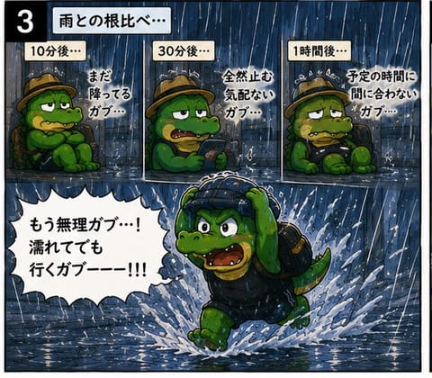 ゲリラ豪雨は萎える🌩️
#4コマ漫画