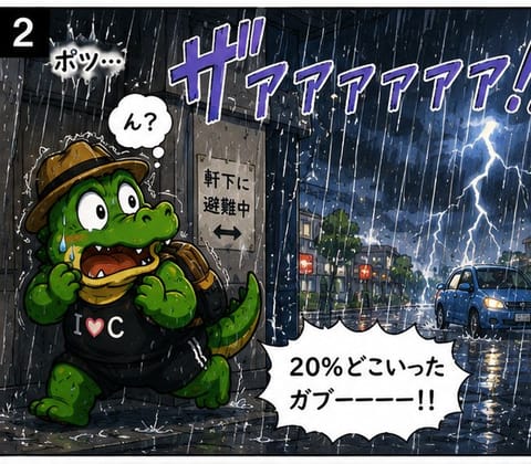 ゲリラ豪雨は萎える🌩️
#4コマ漫画