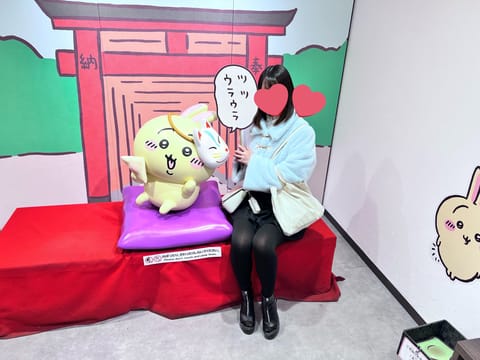 こんばんは！今日も2:00までいてます💜
ちいかわのお店行ってきた時の写真だよ〜！✨
うさぎ超可愛い！
けど推しはモモン