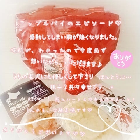 🐕わんわんからのお手紙 💌

そのお兄ちゃんが
来てくれた日は、ままは
あたちに
｢お兄ちゃんからだよ🍖♡｣
って嬉しそ