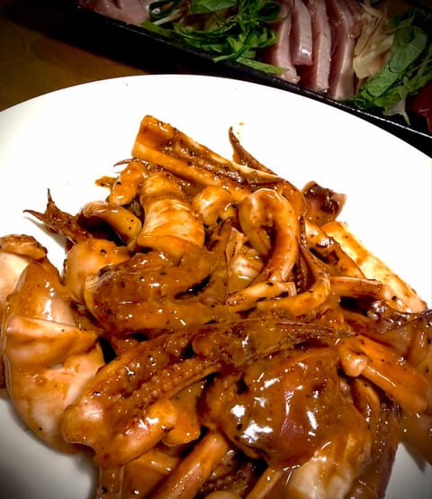 Good evening🌹

お店の方からいかもらいましたから塩からつくって足は夜ごはん🍽️

ガーリックジンジャーマヨ