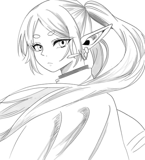 こんばんは✨️
久々にiPadで絵を描きました！
最近は葬送のフリーレンに今更ハマっているのでフリーレンをどうしても描き