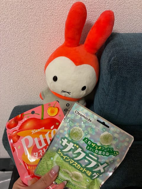 じゃ〜ん！
今日のグミは初めて見たこの2つ！
いかにも美味しそう。。
新しいもの大好きなのです😋
ミッフィーちゃんとパシ