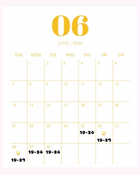 🫧 6月ｼﾌﾄ

後半の出勤予定ですꔛ

(29.30は調整中です)

よろしくお願いいたします💓