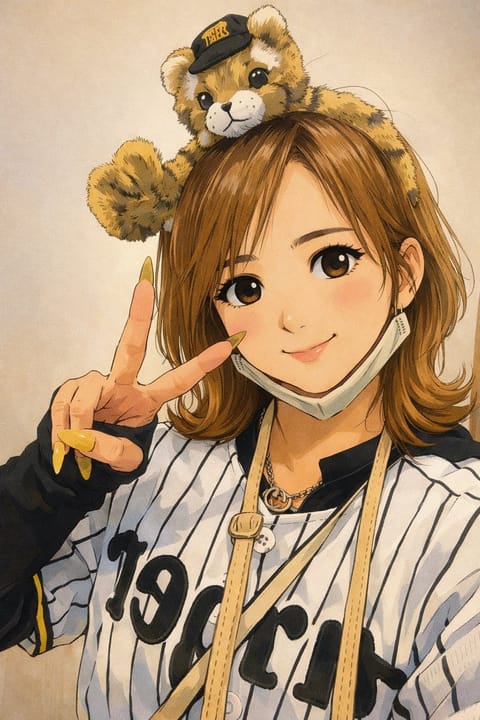 負けほー！🐯！でもむっちゃいい試合！！
楽しかった！！また明日頑張ろね⚾️💖
隣の知らんおじさんと仲良く風船飛ばせてやっ