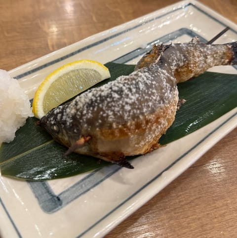 れいの夏の大好物→鮎の塩焼き🐟
やっと食べれた✨️今年あと何回食べれるかな〜🥹
